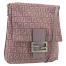 FENDI Zucchino Canvas Mamma Baguette Shoulder Bag Purple 8BT075 Auth BA14896A-1