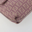 FENDI Zucchino Canvas Mamma Baguette Shoulder Bag Purple 8BT075 Auth BA14896A-11