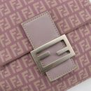 FENDI Zucchino Canvas Mamma Baguette Shoulder Bag Purple 8BT075 Auth BA14896A-14