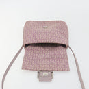 FENDI Zucchino Canvas Mamma Baguette Shoulder Bag Purple 8BT075 Auth BA14896A-15