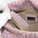 FENDI Zucchino Canvas Mamma Baguette Shoulder Bag Purple 8BT075 Auth BA14896A-22