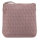 FENDI Zucchino Canvas Mamma Baguette Shoulder Bag Purple 8BT075 Auth BA14896A-3