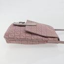 FENDI Zucchino Canvas Mamma Baguette Shoulder Bag Purple 8BT075 Auth BA14896A-4