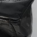 CHANEL Chain Tote Bag Patent Black Silver CC Auth BA14897-9