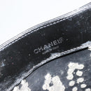 CHANEL Chain Tote Bag Patent Black Silver CC Auth BA14897-10