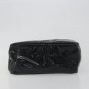 CHANEL Chain Tote Bag Patent Black Silver CC Auth BA14897-5