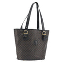 CELINE Macadam Tote Bag PVC Leather Black Gold Tone Auth BA14899-1