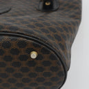 CELINE Macadam Tote Bag PVC Leather Black Gold Tone Auth BA14899-10
