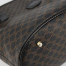 CELINE Macadam Tote Bag PVC Leather Black Gold Tone Auth BA14899-11