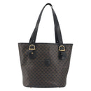 CELINE Macadam Tote Bag PVC Leather Black Gold Tone Auth BA14899-2