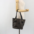 CELINE Macadam Tote Bag PVC Leather Black Gold Tone Auth BA14899-25