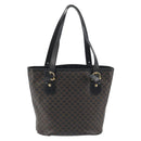 CELINE Macadam Tote Bag PVC Leather Black Gold Tone Auth BA14899-3
