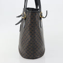 CELINE Macadam Tote Bag PVC Leather Black Gold Tone Auth BA14899-4