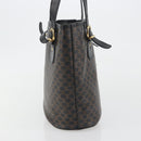 CELINE Macadam Tote Bag PVC Leather Black Gold Tone Auth BA14899-5