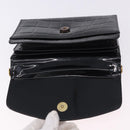 Gianni Versace Medusa Hand Bag Patent Black Gold Tone Auth BA14906A-9