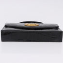 Gianni Versace Medusa Hand Bag Patent Black Gold Tone Auth BA14906A-6