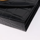 Gianni Versace Medusa Hand Bag Patent Black Gold Tone Auth BA14906A-14