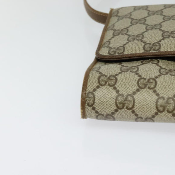 GUCCI GG Supreme Shoulder Bag PVC Beige Gold 118 02 050 Auth BA1491