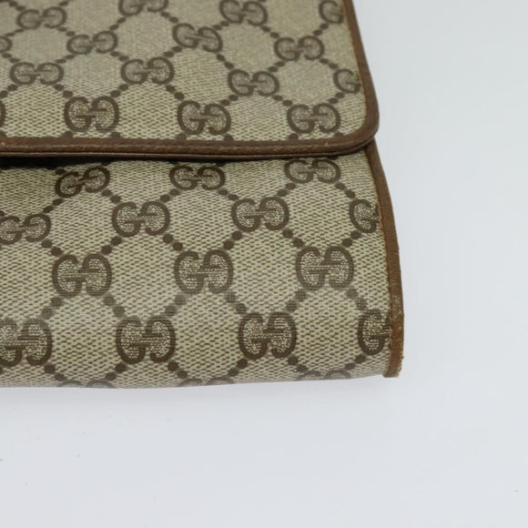 GUCCI GG Supreme Shoulder Bag PVC Beige Gold 118 02 050 Auth BA1491