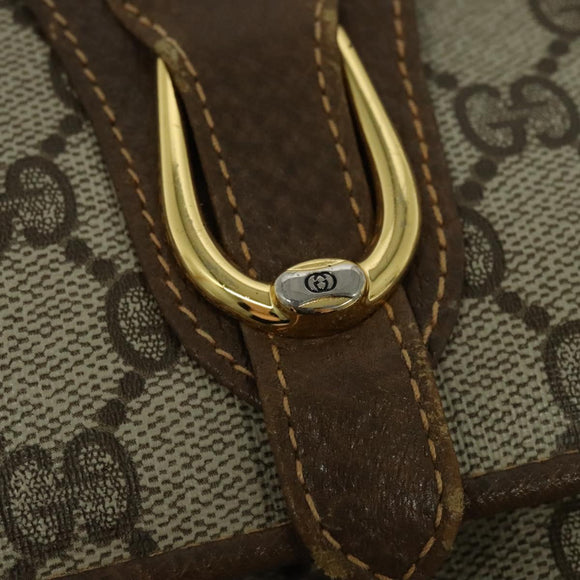 GUCCI GG Supreme Shoulder Bag PVC Beige Gold 118 02 050 Auth BA1491