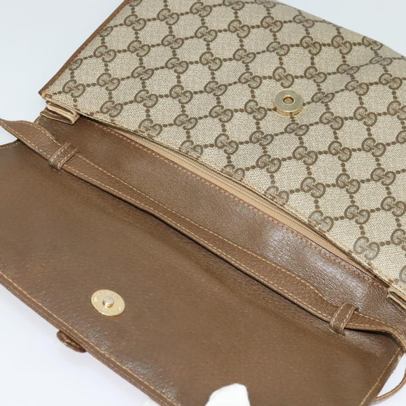 GUCCI GG Supreme Shoulder Bag PVC Beige Gold 118 02 050 Auth BA1491