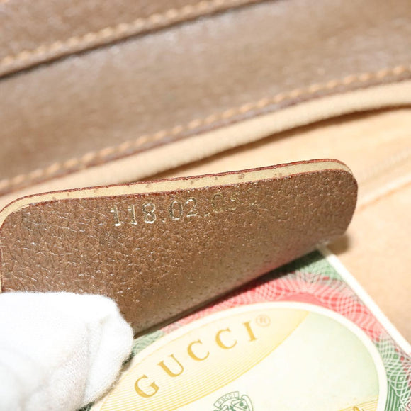 GUCCI GG Supreme Shoulder Bag PVC Beige Gold 118 02 050 Auth BA1491