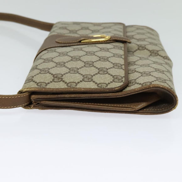GUCCI GG Supreme Shoulder Bag PVC Beige Gold 118 02 050 Auth BA1491