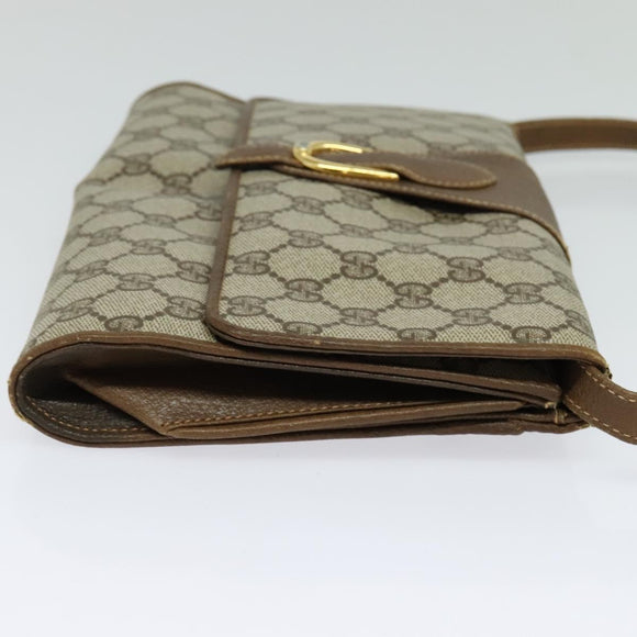 GUCCI GG Supreme Shoulder Bag PVC Beige Gold 118 02 050 Auth BA1491