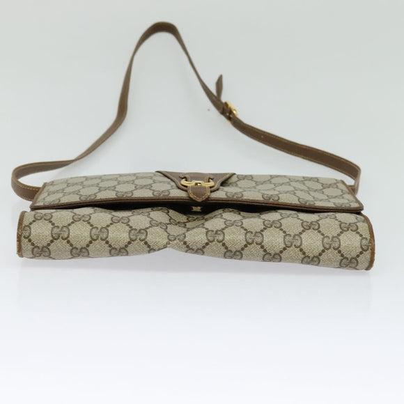 GUCCI GG Supreme Shoulder Bag PVC Beige Gold 118 02 050 Auth BA1491
