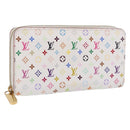LOUIS VUITTON Monogram Multicolor Zippy Wallet White Orange M60241 Auth BA14910V-1
