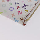 LOUIS VUITTON Monogram Multicolor Zippy Wallet White Orange M60241 Auth BA14910V-15