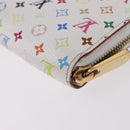 LOUIS VUITTON Monogram Multicolor Zippy Wallet White Orange M60241 Auth BA14910V-17