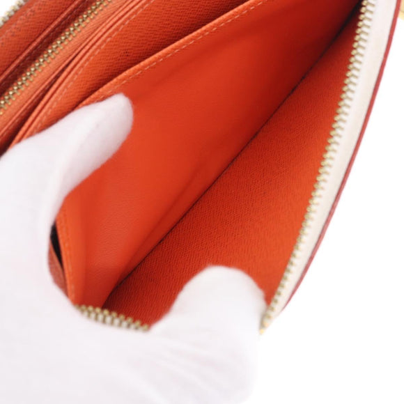 LOUIS VUITTON Monogram Multicolor Zippy Wallet White Orange M60241 Auth BA14910V