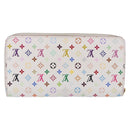 LOUIS VUITTON Monogram Multicolor Zippy Wallet White Orange M60241 Auth BA14910V-2