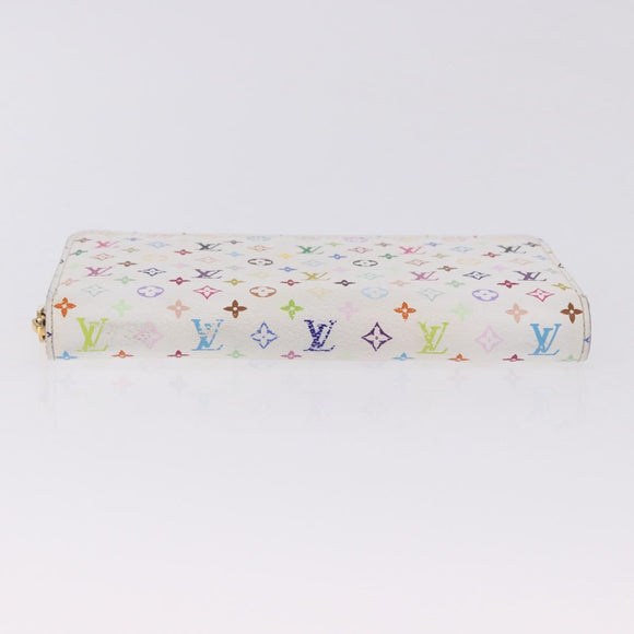 LOUIS VUITTON Monogram Multicolor Zippy Wallet White Orange M60241 Auth BA14910V