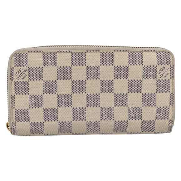 LOUIS VUITTON Damier Azur Zippy Wallet Long Wallet N60019 LV Auth BA14914
