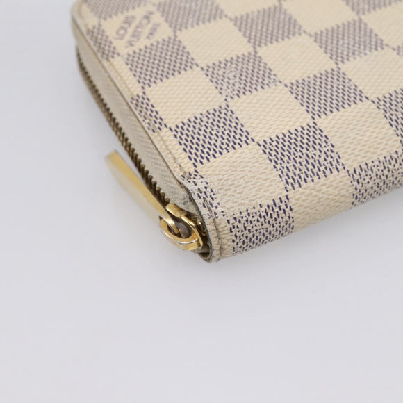 LOUIS VUITTON Damier Azur Zippy Wallet Long Wallet N60019 LV Auth BA14914