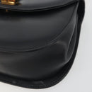 GUCCI Bamboo Chain Shoulder Bag Leather Black Gold 001 115 1497 Auth BA14916-9