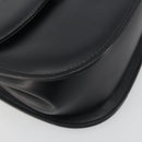 GUCCI Bamboo Chain Shoulder Bag Leather Black Gold 001 115 1497 Auth BA14916-14