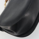 GUCCI Bamboo Chain Shoulder Bag Leather Black Gold 001 115 1497 Auth BA14916-16