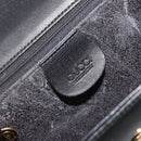GUCCI Bamboo Chain Shoulder Bag Leather Black Gold 001 115 1497 Auth BA14916-19