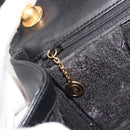GUCCI Bamboo Chain Shoulder Bag Leather Black Gold 001 115 1497 Auth BA14916-22