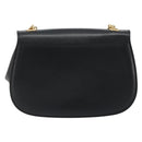 GUCCI Bamboo Chain Shoulder Bag Leather Black Gold 001 115 1497 Auth BA14916-2