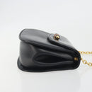 GUCCI Bamboo Chain Shoulder Bag Leather Black Gold 001 115 1497 Auth BA14916-3