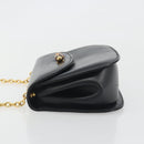 GUCCI Bamboo Chain Shoulder Bag Leather Black Gold 001 115 1497 Auth BA14916-4