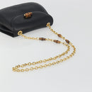 GUCCI Bamboo Chain Shoulder Bag Leather Black Gold 001 115 1497 Auth BA14916-7