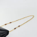 GUCCI Bamboo Chain Shoulder Bag Leather Black Gold 001 115 1497 Auth BA14916-8