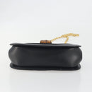 GUCCI Bamboo Chain Shoulder Bag Leather Black Gold 001 115 1497 Auth BA14916-5