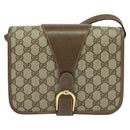 GUCCI GG Supreme Shoulder Bag PVC Beige Gold Auth BA1492-13