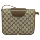 GUCCI GG Supreme Shoulder Bag PVC Beige Gold Auth BA1492-2